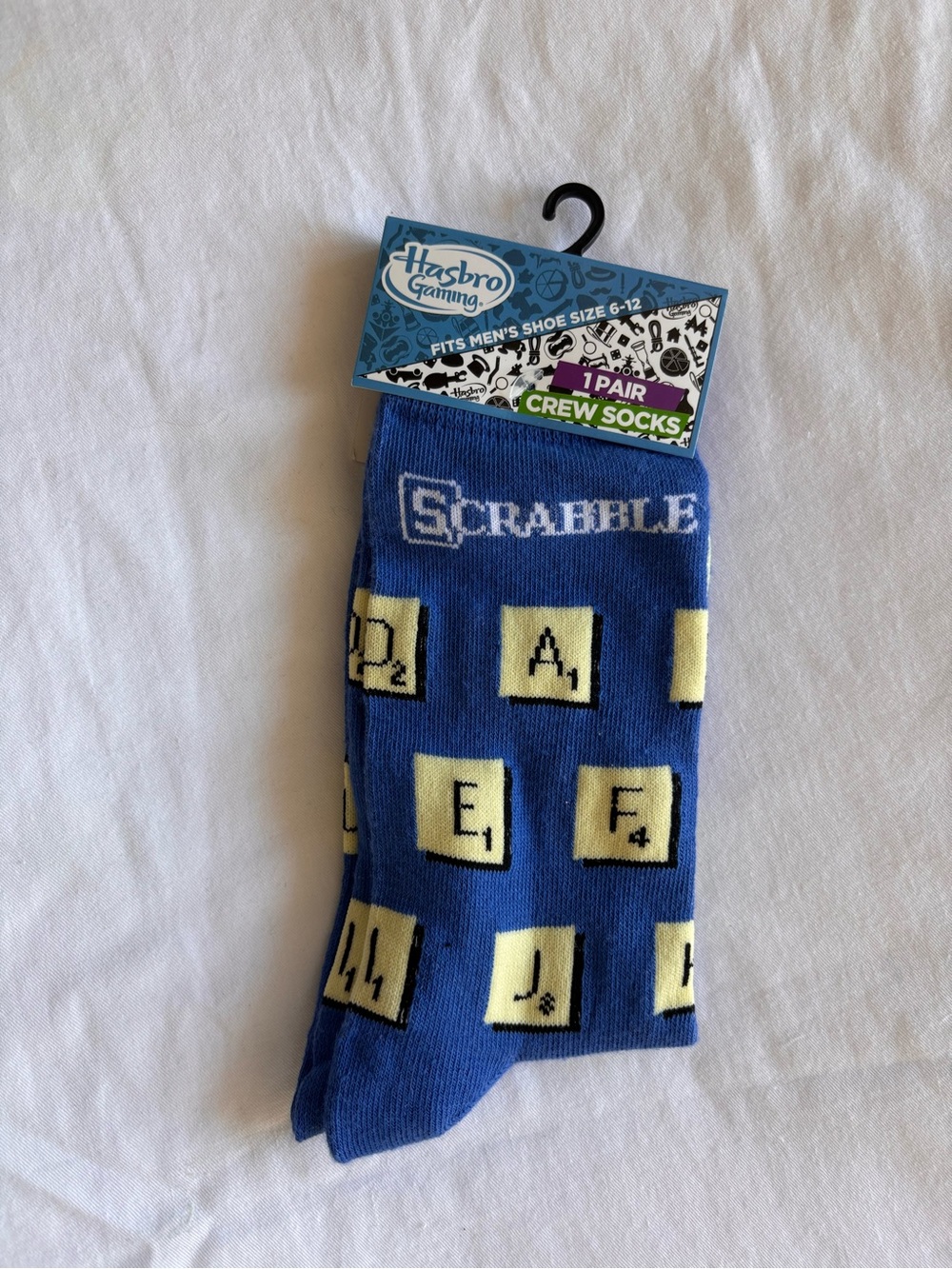 NEW Scrabble Game Socks Hasbro Games Adult size 6-12 men